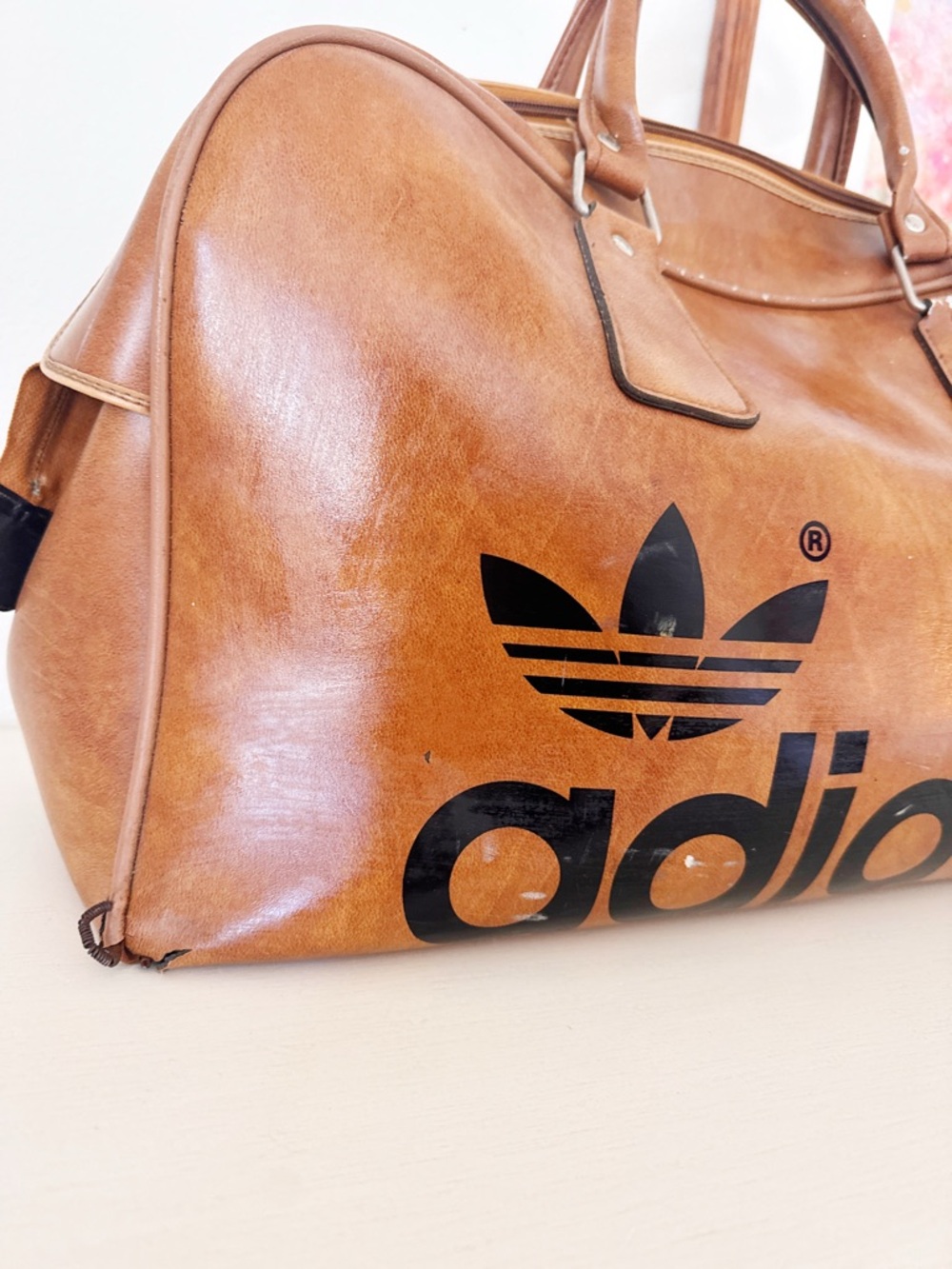 Vintage adidas Brown Duffel Bag with Black Logo - Picture 7 of 13